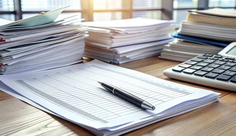 paperwork scattered on desk